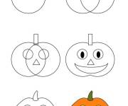 Coloriage et dessins gratuit Comment dessiner citrouille de halloween facile à imprimer