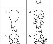 Coloriage Comment dessiner Deadpool