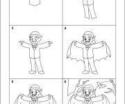 Coloriage Comment dessiner Dracula