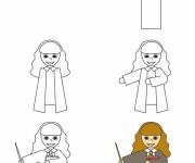 Coloriage Comment dessiner Hermione de Harry Potter