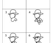Coloriage Comment dessiner Indiana Jones facile pour enfant