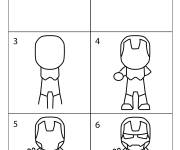 Coloriage Comment dessiner Iron Man &eacute;tape par &eacute;tape
