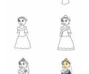 Coloriage Comment dessiner la reine avec un mod&egrave;le