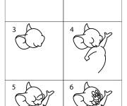 Coloriage Comment dessiner la souris Jerry de cartoon