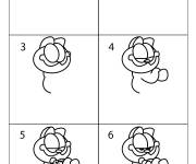 Coloriage Comment dessiner le chat Garfield