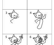 Coloriage Comment dessiner le chat Tom