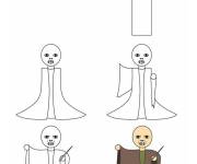 Coloriage Comment dessiner le m&eacute;chant Voldemort