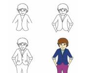 Coloriage Comment dessiner Liam Payne &eacute;tape par &eacute;tape
