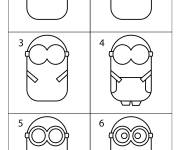 Coloriage Comment dessiner Minion de Bande anim&eacute;