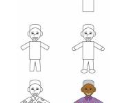 Coloriage Comment dessiner Nelson Mandela