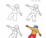 Coloriage Comment dessiner planche &agrave; neige