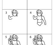 Coloriage Comment dessiner Rambo facile