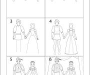 Coloriage Comment dessiner Rom&eacute;o et Juliette facilement