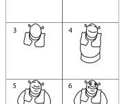 Coloriage Comment dessiner Shrek &eacute;tape par &eacute;tape