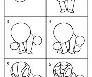 Coloriage Comment dessiner Spiderman en 6 &eacute;tapes