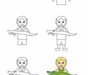 Coloriage Comment dessiner Steve Irwin &eacute;tape par &eacute;tape