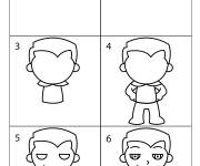 Coloriage Comment dessiner Superman pour enfants
