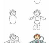 Coloriage Comment dessiner un astronaute