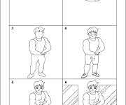 Coloriage Comment dessiner un bodybuilder &eacute;tape par &eacute;tape