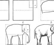 Coloriage Comment dessiner un éléphant