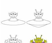 Coloriage Comment dessiner un extraterrestres &agrave; colorier