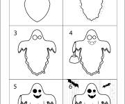 Coloriage Comment dessiner un fantôme facilement