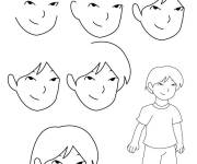 Coloriage Comment dessiner un gar&ccedil;on &eacute;tape par &eacute;tape