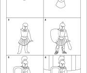 Coloriage Comment dessiner un gladiateur en ligne
