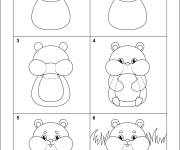 Coloriage Comment dessiner un hamster dessin animé