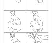 Coloriage Comment dessiner un l&eacute;murien &eacute;tape par &eacute;tape