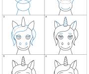 Coloriage Comment dessiner un licorne facilement