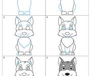 Coloriage Comment dessiner un loup