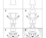 Coloriage Comment dessiner un lutin &agrave; apprendre