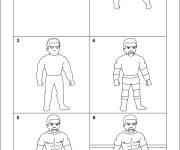 Coloriage Comment dessiner un lutteur facilement