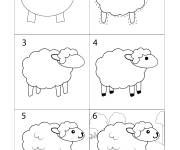 Coloriage Comment dessiner un mouton