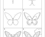 Coloriage Comment dessiner un papillon