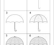 Coloriage Comment dessiner un parapluie facilement
