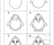 Coloriage Comment dessiner un pingouin en ligne