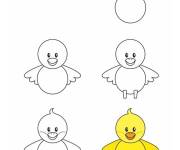 Coloriage Comment dessiner un poussin