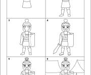 Coloriage Comment dessiner un soldat romain