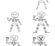 Coloriage Comment dessiner un squelette rigolo