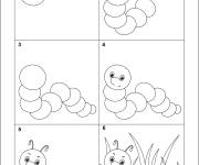 Coloriage Comment dessiner une chenille