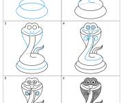 Coloriage Comment dessiner une Cobra en quelques &eacute;tapes