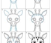 Coloriage Comment dessiner une girafe en ligne
