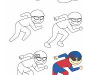 Coloriage &eacute;tape par &eacute;tape dessiner patinage de vitesse