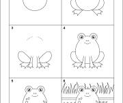 Coloriage Tuto de dessin de grenouille  &eacute;tape par &eacute;tape