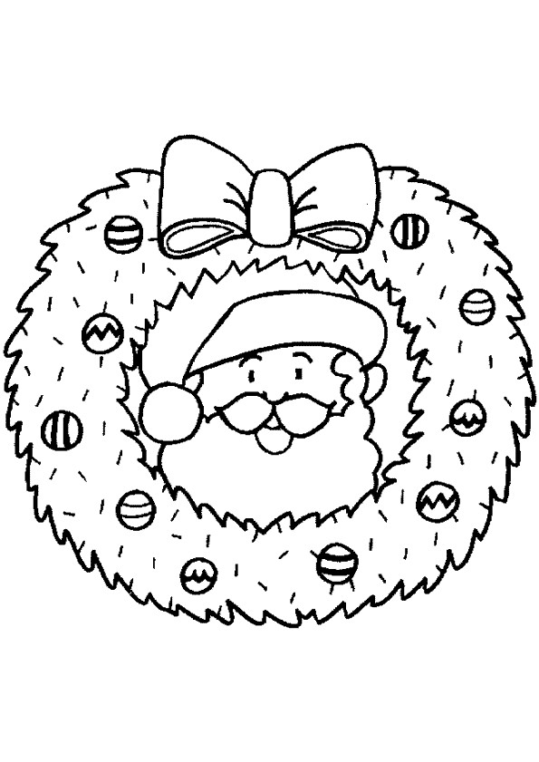 Coloriage Couronne de Noel à colorier dessin gratuit à imprimer
