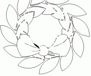 Coloriage Couronne de Noel &agrave; compl&eacute;ter