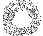 Coloriage Couronne de Noel à télécharger