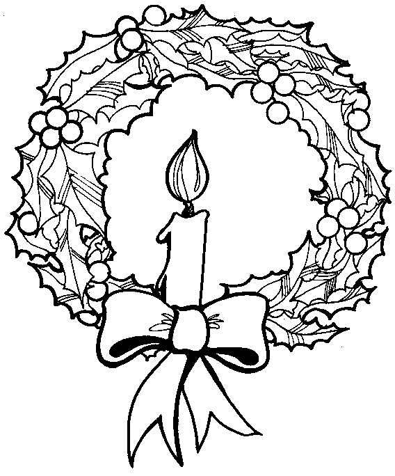 Coloriage Couronne de Noel avec Bougie dessin gratuit à ...